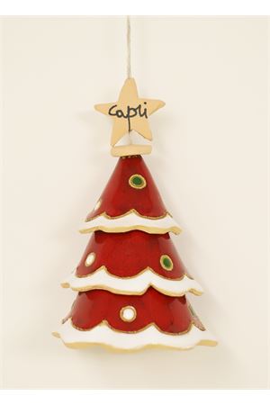 Campanella a forma di albero di Natale in ceramica Capri Bell | 20105297ROSSO